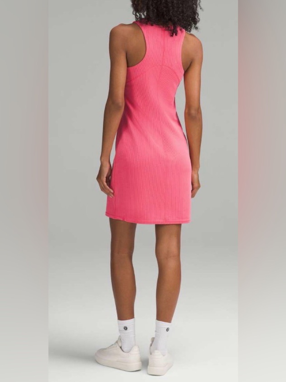 NWOT New Lululemon Ribbed Softstreme Slim-Fit Tank Dress Glaze Pink - Picture 2 of 9